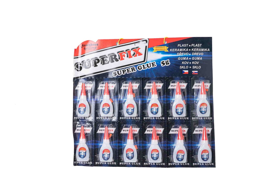 Keo dán siêu nhanh Super Glue 3g 12 miếng/1 vỉ-Scarabeus
